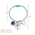 Blauer Böser Blick Schlüsselanhänger mit Perle an einem hellblauen Stahldraht-Ring - Hellblauer Stahldraht Anhänger Weißgold Rahmen Auge Perle Stil (BE1443LBU03)