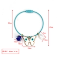 Blaues Kabelarmband mit Teufelsauge, Schmetterling, Perle und Maßangaben - Blaugrünes Stahldrahtkabel Schmetterling Perle Stil (BE1443LBU04)