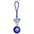 Portachiavi elefante malocchio blu con cinturino intrecciato e dettagli in strass lucidi - Stile Elefante Blu (BE1931BU00)