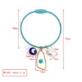 Blaues Stahldraht-Charm-Armband mit Evil Eye Perle und weißer Barockperle-Anhänger - Blaugrünes Stahldrahtseil Schildauge Perle Stil (BE1443LBU06)