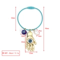 Blauer böser Blick Schlüsselanhänger mit Perle und Fatima-Hand, Maße und Details - Blauer Stahldraht Anhänger Hand der Fatima Perle Stil (BE1443LBU07)