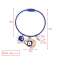 Verstellbares blaues Drahtarmband mit bösem Auge, Perle und Strass-Anhänger - Blaues Stahldraht Armband Strass Auge Perle Stil (BE1444BU01)