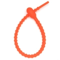 Detailed view of the orange silicone cable tie with adjustable loop and non-slip texture - Orange (BE1865OR00)