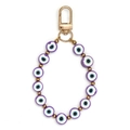 Lucky Evil Eye ornament in purple with golden beads and a sturdy metallic hook - Purple (BE1785PU00)