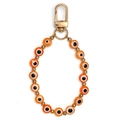Orange evil eye hanging charm with golden metal beads and lobster clasp for car or home - Orange (BE1786OR00)
