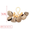 Detail view of handmade nut shell shaker with dimensions 15-18cm and 62g weight - Large Natural Seed Pod Rattle (7)