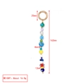 Colorful beaded evil eye keychain with flower and mushroom charms on a gold ring - Colorful Floral Evil Eye Style (BE1973MI00)