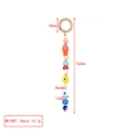 Colorful beaded Turkish Evil Eye keychain with gold ring and star and mushroom charms - Pink Star Fish Style (BE1974MI00)