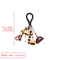 Detailed view of handmade nut shell tassel charm with colorful ethnic beads and rope - Glazed Wood Bead Retro Pendant (12)