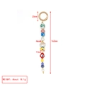 Blue Evil Eye keychain with porcelain beads and pearls, total length 162mm - Blue White Pearl Evil Eye Style (BE1975MI00)