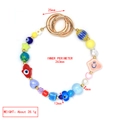 Porte-clés en perles colorées avec main de Hamsa et mauvais œil bleu pour sacs - Style Sourire Mauvais Œil (BE1964MI00)