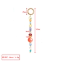 Turkish Evil Eye keychain with colorful beads and gold ring connector, 162mm length - Red Blue Beaded Pearl Style (BE1976MI00)