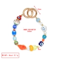 Porte-clés Main de Fatima avec perles œil bleu et breloques coquillages pour sacs - Style Sourire Œil de Chat Bleu (BE1967MI00)
