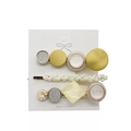Detailliertes Set aus drei eleganten Haarklammern mit Perlen und Harz auf weißer Karte - Beige Perle Patchwork Geometrischer Stil (13)