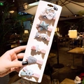 6-piece cute baby hair clip set with star, bow, and flower designs on card display - Swan Style