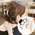 Grandes pinces à cheveux élégantes avec perles en noir et champagne pour femmes - Couleurs Mélangées