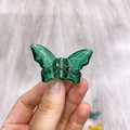 Grüne transparente Schmetterling-Haarklammer aus Harz mit filigraner Flügelstruktur - Dunkelgrün