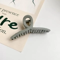 Gros plan d'une pince à cheveux grise brillante avec design à dents croisées - Vert