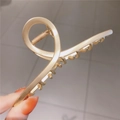 Pinza per capelli minimalista in metallo oro opaco con elegante design incrociato cavo - Oro Opaco