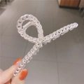 Pince à cheveux élégante argent mat à maillons pour coiffures de style coréen - Argent Mat