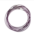 Set of 10 dark purple beaded wires with silver screw clasps for DIY jewelry making - UF1769MI03