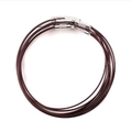 Dark brown steel beaded necklace cord with silver screw clasps for DIY jewelry making - UF1769MI06