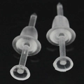 Transparante plastic oorbel achterkantjes voor DIY sieraden maken en oorknopjes borgen - 12*3 mm Kraal met Doorgaand Gat / Transparant