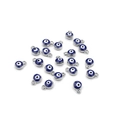 Deep blue evil eye charm pendants with silver metal plating for DIY jewelry making - Silver (UF5685SR00)