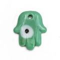 Ciondolo mano di Fatima verde menta con simbolo malocchio per gioielli fai da te - Stile Verde Menta (BE1208GN00)