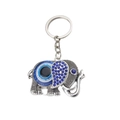 Llavero de elefante plateado con ojo turco y diamantes de imitación azules para hombre - Elefante de Plata