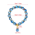 Bracelet en perles Mauvais Œil bleu avec strass dorés multicolores et un pendentif de 1 cm - Style Petit Pendentif Strass Mauvais Œil (EY5333BU00)