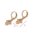Orecchini a cerchio Mano di Fatima e Occhio del Male con cristalli blu e bianchi luccicanti - Stile Mano di Fatima Oro (BE37GD01)