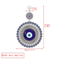 Decorazione da parete farfalla malocchio in lega con altezza di 22,8 cm per casa - Grande Decorazione Parete a Doppio Disco (EF1671BU00)
