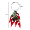 Portachiavi con peperoncino rosso, motivo malocchio e anello in metallo 97mm - Ciondolo Peperoncino Rosso Malocchio (EY5267RD00)