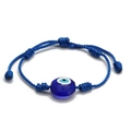 Bracelet porte-bonheur minimaliste Œil Bleu avec cordon en nylon tissé à la main - Style Bleu (BE163BU00)