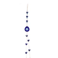 Ciondolo occhio turco blu a forma di cuore con perline per decorazione casa o auto - Ornamento Occhio con Perline a Cuore (BE270BU05)