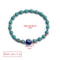 Detailed view of evil eye bracelet with turquoise beads and dimension specifications - Marble Texture Blue Style (BE947BU02)