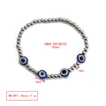 Evil eye bracelet detail with 180mm circumference, 4mm and 8mm silver metal beads - Silver Bead Multi Eye Style (BE948BU02)