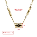 Detailopname van gouden evil eye hanger met gespecificeerde afmetingen en gewicht - Concentrische Cirkel Boze Oog Cilinder Hanger Stijl (BE1304GD04)