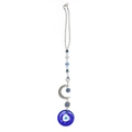 Detail von blauem Evil Eye und Hohlmond Anhänger mit Hamsa Hand für Auto Schlüsselanhänger - Großer Blauer Augen-Anhänger Stil (BE1334BU00)