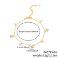 Elegante gouden klaverarmband met fonkelende zirkonia en een verstelbare sluiting - Goud Transparant Strass (B00779-1A)