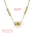 Gouden evil eye ketting met turquoise inleg en kralenketting met afmetingen als variant - Turkoois Boze Oog Cilinder Hanger Stijl (BE1304GD02)