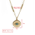 Goldene Evil Eye Halskette mit blauem Stein und feiner Perlenkette für Damen - Strahlen Böser Blick Rundplatte Anhänger Stil (BE1304GD09)