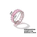 Eternity-Ring mit pinkfarbenen Zirkoniasteinen in silberfarbener Fassung - Größe 8 / Rosa Zirkonia