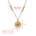 Vergoldete Evil Eye Halskette mit einem kreisförmigen blauen Kristallanhänger - Blau-Weißer Strass Böser Blick Rundplatte Stil (BE1304GD10)