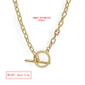 Goldschimmernde Gliederkette mit OT-Knebelverschluss und minimalistischen verdrehten Ringen - Klobige Twist OT-Verschluss Halskette Stil (BE1306GD00)