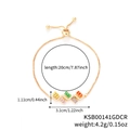 Verstellbares Goldarmband mit fünf farbigen Kristallen und funkelnden weißen Zirkoniasteinen - Ksb00141gdcr