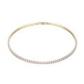 Klassieke gouden tennisketting van 4mm met heldere zirkonia-stenen in vierkante zettingen - 3mm Stijl / 45cm / Goud/Wit Zirconia