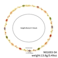 Goldene Weinreben-Halskette mit bunten Edelsteinen und 45 cm Kettenlängen-Spezifikation - Mischfarbe / Gold (N01693-5A)