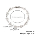 Bracciale a fiori in argento con zirconi scintillanti, lunghezza 17,5 cm e peso 7,7 g - Fiore Bianco Argento (B00773-2B)